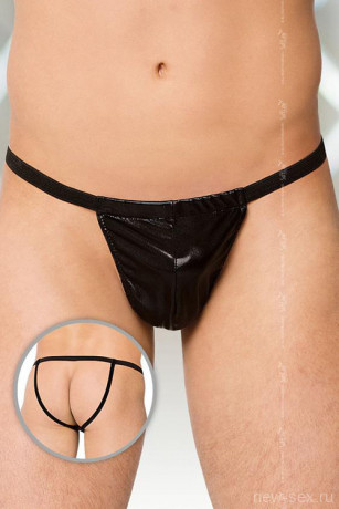 Черные мужские стринги с доступом к попке