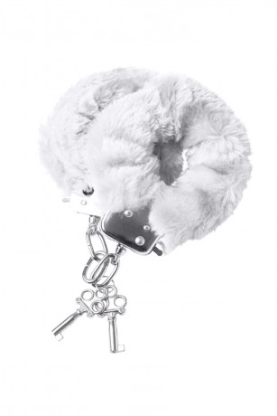 Металлические наручники с искусственным мехом для сексуальных ролевых игр