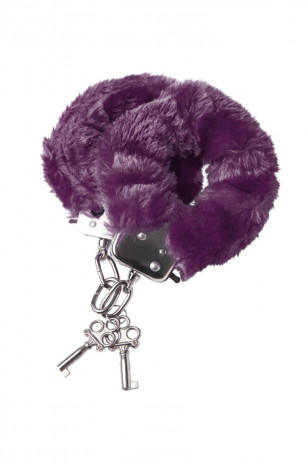 Металлические наручники с искусственным мехом для сексуальных ролевых игр
