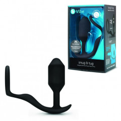Эрекционное кольцо с утяжеленным анальным плагом B-vibe Snug Tug
