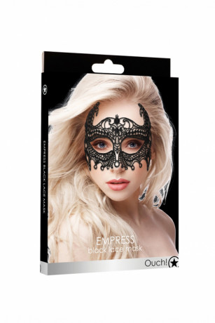 Кружевная декоративная маска на глаза по венецианским мотивам Empress Black Lace Mask