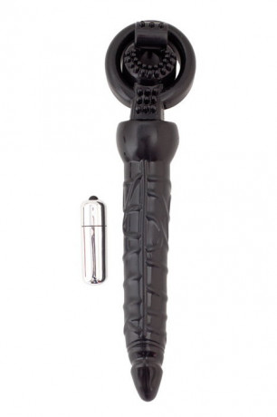 Виброкольцо на пенис с анальным фаллоимитатором TOYFA