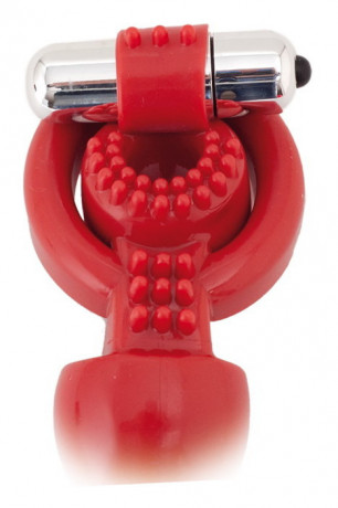 Виброкольцо на пенис с анальным фаллоимитатором TOYFA