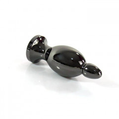 Анальный стимулятор черного цвета со стразой в основании