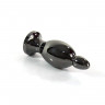 Анальный стимулятор черного цвета со стразой в основании