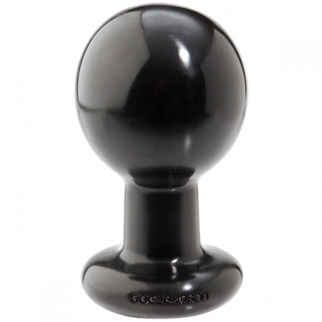 Круглая черная пробка для анальной стимуляции ROUND LARGE