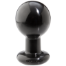 Круглая черная пробка для анальной стимуляции ROUND LARGE
