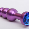Пробка анальная елочка фиолетовая со стразом