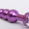Пробка анальная елочка фиолетовая со стразом