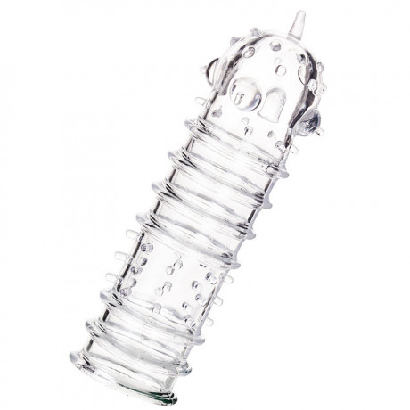 Гелевая прозрачная насадка с шариками и шипами