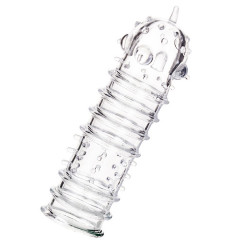 Гелевая прозрачная насадка с шариками и шипами