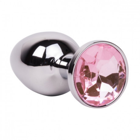 Мини-плаг из стали с кристаллом PINK BUBBLE GUM