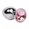 Мини-плаг из стали с кристаллом PINK BUBBLE GUM