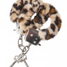 Очаровательные пушистые наручники леопардового цвета с ключами Theatre