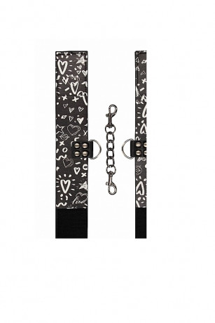 Наножники  из кожи с черно-белым принтом Love Street Art Fasion