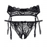 Кружевной пояс с пажами для чулок и трусики