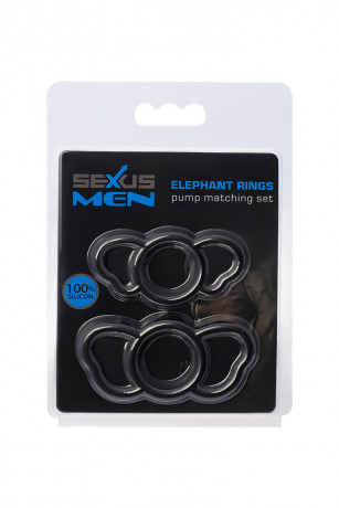 Набор силиконовых черных колец для вакуумной помпы ELEPHANT RINGS