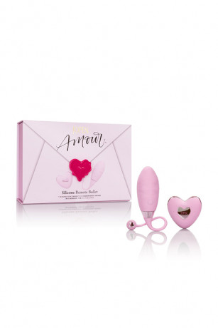 Элегантное вибро-яйцо с пультом в форме сердца AMOUR SILICONE REMOTE BULLET
