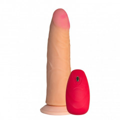 Вибромассажер с выносным пультом управления реалистичной формы из киберкожи