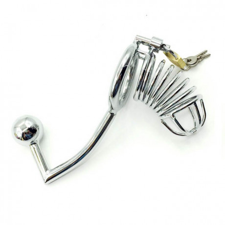 Клетка на пенис с анальным шаром