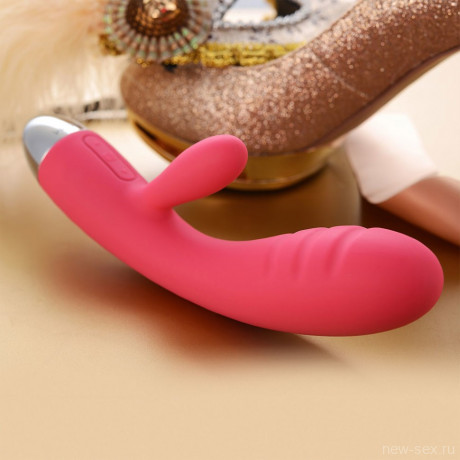 Вибростимулятор с клиторальным отростком и двумя моторами Barbara