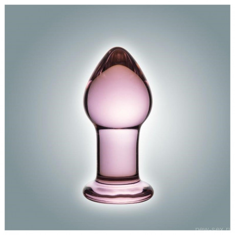 Прочная стеклянная анальная пробка розового цвета
