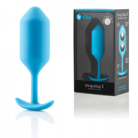 Анальный плаг с 2 металлическими шарами для ношения B-vibe Snug Plug 3