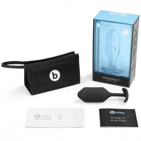 Анальный плаг с 2 металлическими шарами для ношения B-vibe Snug Plug 3