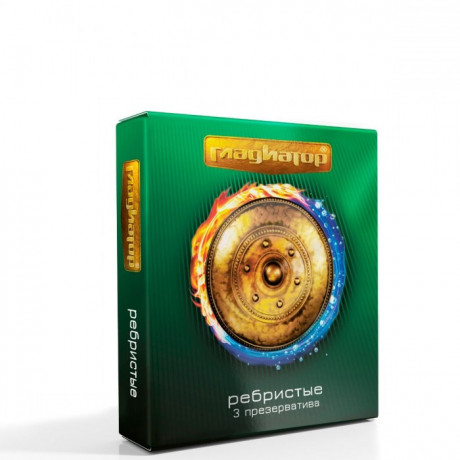 Ребристые презервативы с силиконовой гипоаллергенной смазкой Гладиатор