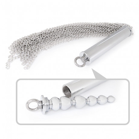 Металлическая плеть-флогер и металлическая втулка в форме «ёлочки»