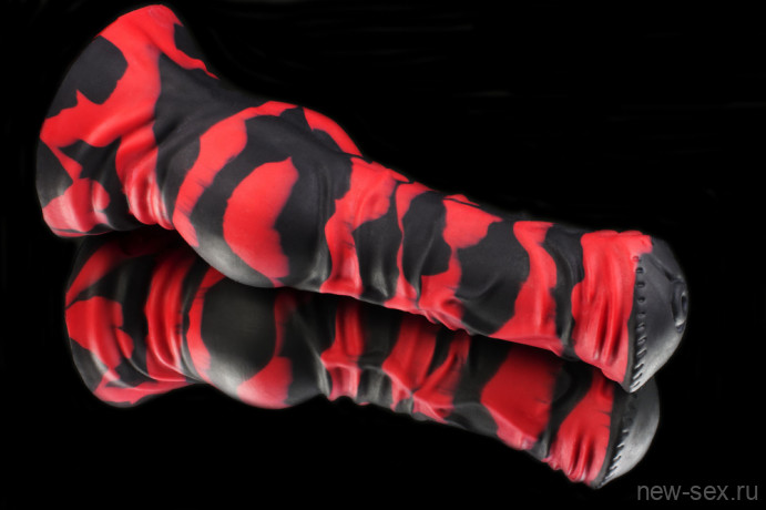 Красно-черный фаллоимитатор Пони ручной работы large+