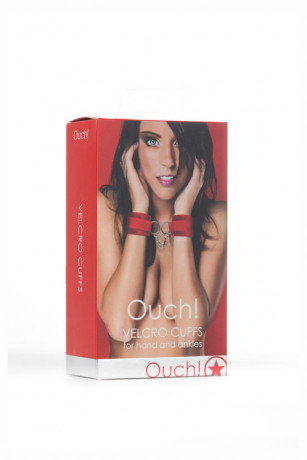 Наручники из мягкого материала с цепочкой на карабинах Velcro Cuffs