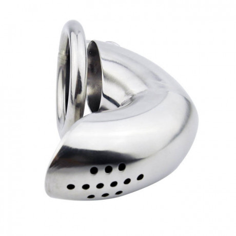 Глухая металлическая клетка на пенис с отверстиями