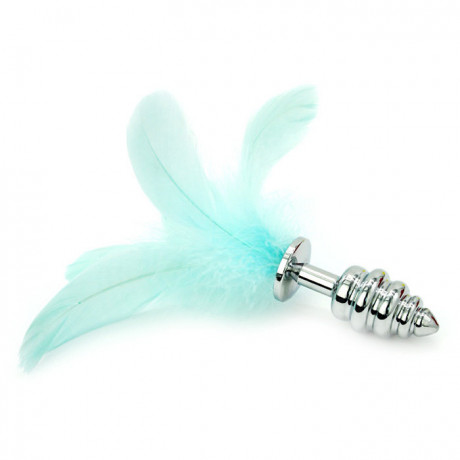 Рельефная пробка украшение с перьевым хвостиком