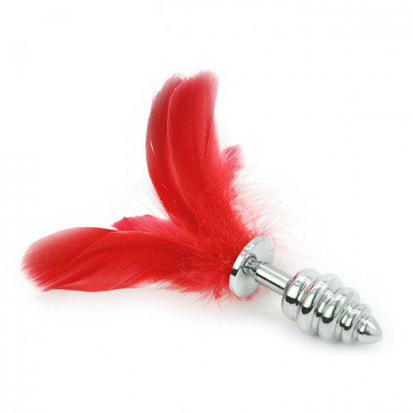 Рельефная пробка украшение с перьевым хвостиком