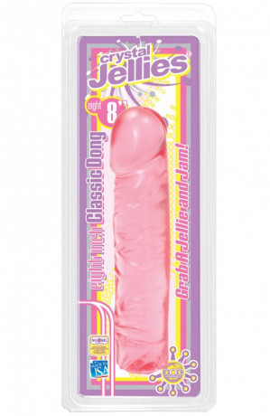 Гелевый розовый фаллоимитатор 8in