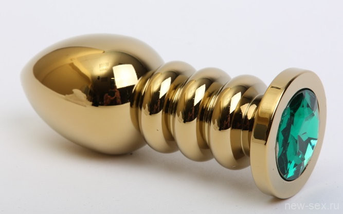 Фигурная анальная пробка золото со стразом