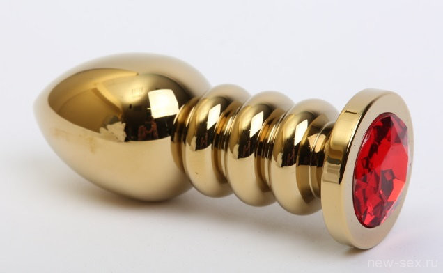 Фигурная анальная пробка золото со стразом