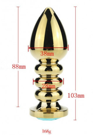 Фигурная анальная пробка золото со стразом