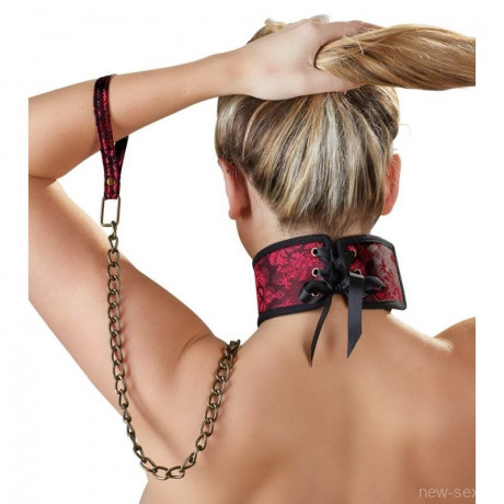 Чокер из атласа и поводок Choker Asia