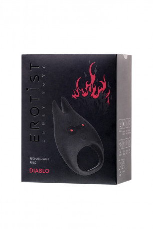 Эластичное силиконовое кольцо с 6 режимами вибрации и оригинальным дизайной Diablo