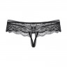 Черные трусики с доступом из эластичного и тонкого кружева