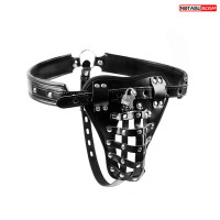 Стильный мужской пояс верности в виде трусиков из ремней