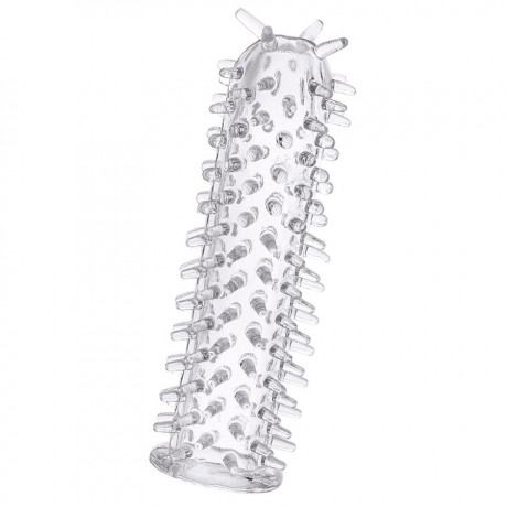 Прозрачная насадка на фаллос с шипами