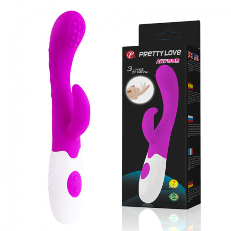 Женский вибратор с клиторальным стимулятором и переминанием Arthur