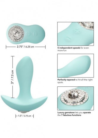 Перезарежаемая анальная пробка с пультом управления Pave Audrey