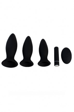 Набор анальных пробок трех разных размеров со съемным виброэлеметом Richie