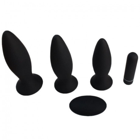 Набор анальных пробок трех разных размеров со съемным виброэлеметом Richie