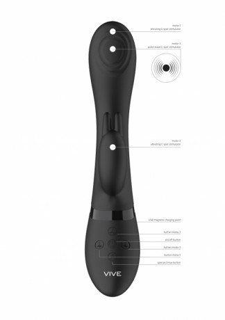 Вибромассажер кролик с функцией импульсное воздействие Cato