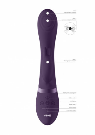 Вибромассажер кролик с функцией импульсное воздействие Cato